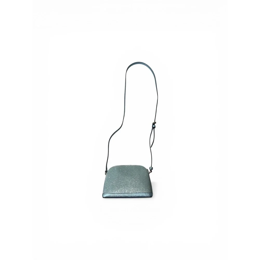 Kate Spade‎ Crossbody Bag Women Small Blue Excellent Glitter Dome Saffiano Strap